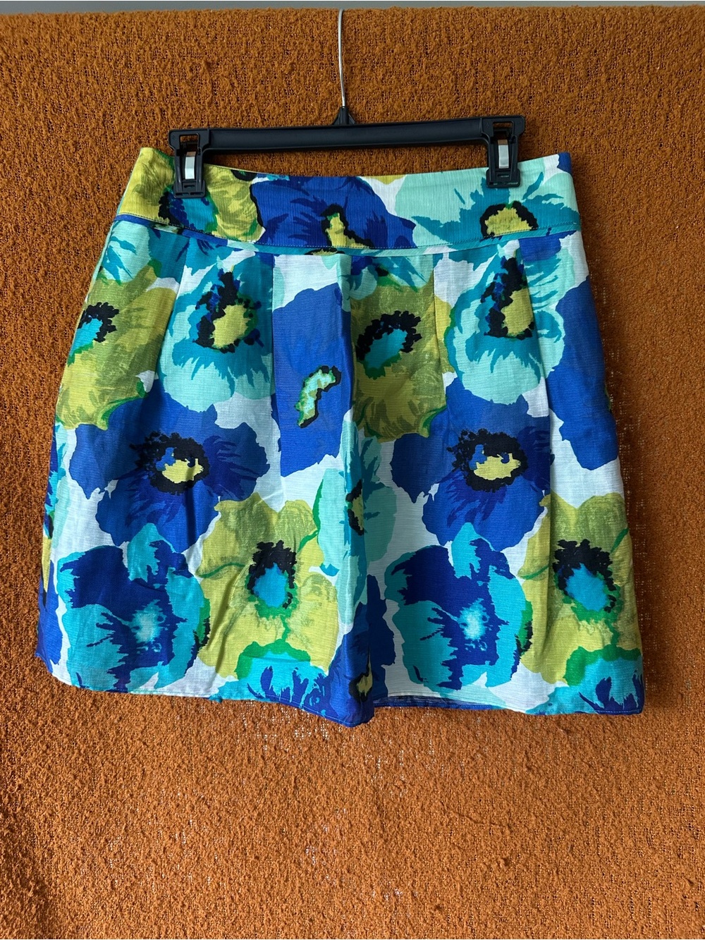 LOFT Blue & Green Floral Mini Skirt